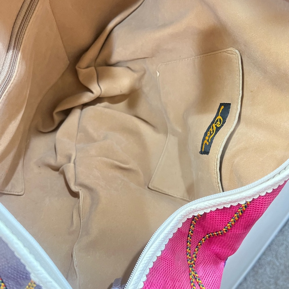 Colorful Patchwork Extra Large Shoulder Sling Lea… - image 14